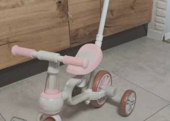 ŚLICZNY Rowerek trójkołowy COSTWAY 4w1 z uchwytem dla dzieci 2-4 lat Różowy