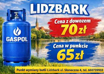 Butla z gazem na wymianę 65 zł w punkcie z dowozem na terenie Lidzbarks 70