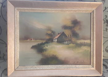 Stary obraz olejny na płótnie