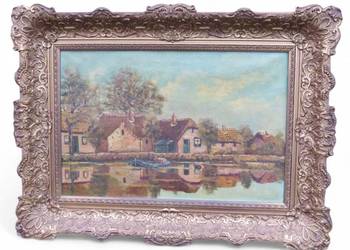 Pejzaż Wiejski Olej , Sygnatura Pejzaż Wiejski Olej , Sygnatura