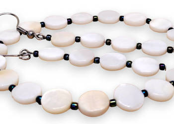 Komplet bransoletka i kolczyki z masy perłowej, MASA PERŁOWA #1682