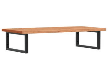 Półka ścienna pod umywalkę stal i lite drewno bukowe WM-3302441