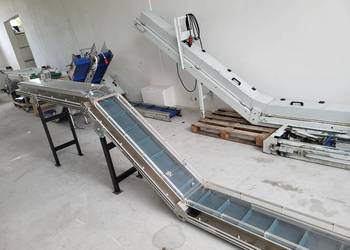 Taśmociąg podwójnie łamany, podajnik taśmowy Z 2200/1400/1800 x 300 mm
