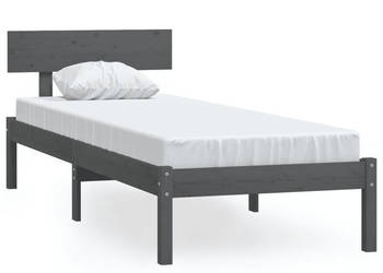 Rama łóżka szara lite drewno sosnowe pojedyncza 90x190 cm WM-810114