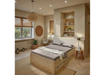 Łóżko ALTO wysokie otwierany pojemnik+szuflady