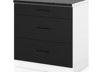 Szafka Kuchenna Stojąca Z Blatem 3 Szuflady 80cm Spremium Czarny Mat