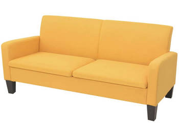 Sofa 3-osobowa żółta 180 x 65 x 76 cm WM-244713