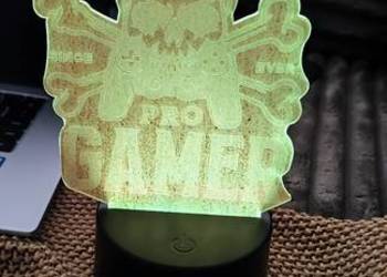 Nowa Lampa 3D Pro Gamer – iluzja optyczna LED RGB, zmiana kolorów, USB