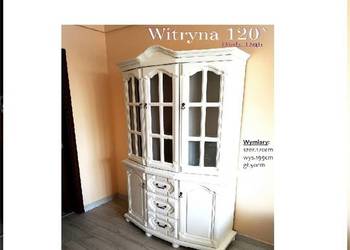 Prześliczna Prowansalska Witryna 120` Dąb Biały Producent BEKAS Meble StyL