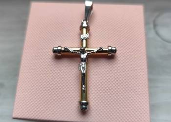 Piękna złota zawieszka -krzyż
