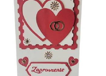 ZAPROSZENIA ŚLUB SERCA ŁĄCZONE B6 ECRI - CZERWIEŃ
