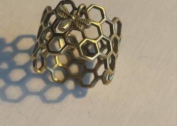 Pierścionek obrączka plaster miodu