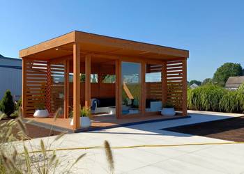 Altana 29 Szklana 4x5m z Dachem z Blachy, Podłogą i Rynnami OD PRODUCENTA