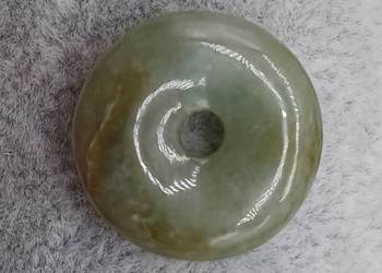 Naturalny jadeit okrągły dysk donut 21mm kolekcja wisiorek #88