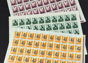 Węgry 1959 Ptaki wodne 150 znaczków – 3 pełne arkusze