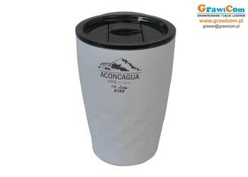 Kubek termiczny 350 ml logo, grawer 5szt. biały