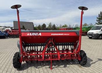 Mechaniczny siewnik zbożowy Poznaniak 470/2,5 talerzowy Unia. Od ręki.