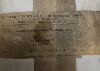 Gniazdo bezpiecznika bakielitowe PRL elektryka DDR