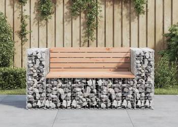 Ławka ogrodowa z gabionem, 143x71x65,5 cm, drewno daglezjowe