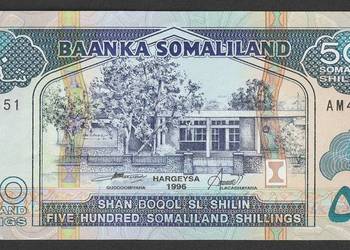 SOMALILAND 500 SHILLING 1996 - STAN BANKOWY UNC