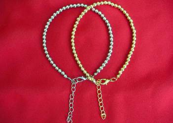 Bransoletka - z koralików metalowych - sztuk 2