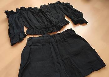 Komplet muślinowy hiszpanka + spodenki w kolorze czarnym Użyty Tylko RAZ!!