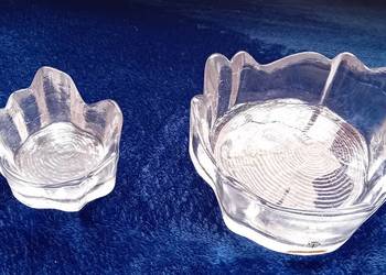 Kryształowy zestaw miseczka + świecznik. Skruf, proj. Bengt Edenfank.