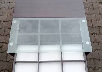 Stolik kawowy Venge ( ciemny brąz) stelaż metalowy + szuflady Transport