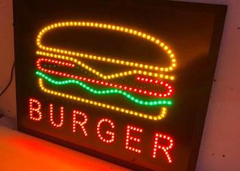 REKLAMA LED NEON BURGER 70X55 CM SZYLD DIODOWA