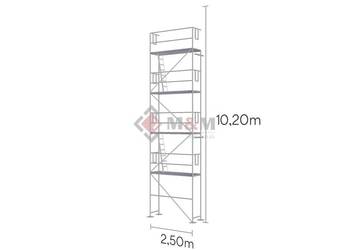 NOWE Rusztowanie elewacyjne 25,5m2 Rusztowanie 2,5x10,2m Alu-sklejka