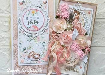 Pamiątka ślubna, kartka, hand made