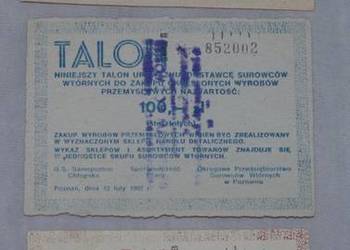 Zestaw talonów makulaturowych Poznań III