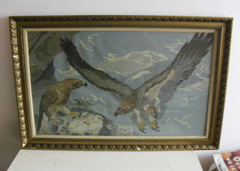 Obraz "ORŁY" - haft - igła - 102 x 67cm.