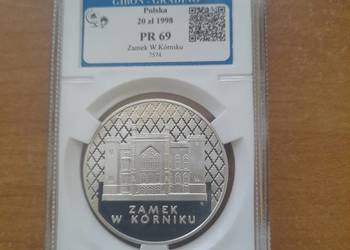 Moneta srebrna "Zamek w Kórniku" 20 zł z 1998 r.