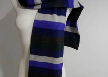 Szalik Wełniany Kaszmir Angora Wełna Jagnięca Wiskoza w Modne Paski