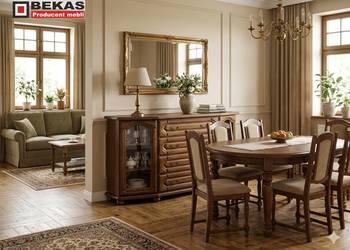 Stylizowana Dębowa Komoda 180` (2S-4D)Wysoka Rustikal Bekas