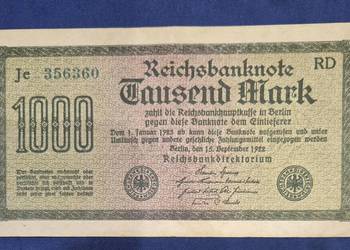 Niemcy banknot 1000 marek 1922