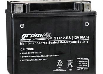 Akumulator motocyklowy GROM GTX12-BS YTX12-BS 12V 10Ah 180A