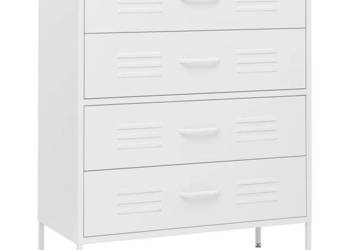 Szafka z szufladami biała 80x35x1015 cm stalowa WM-336206