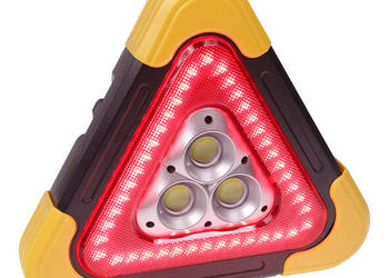 TRÓJKAT OSTRZEGAWCZY LED AKUMULATOROWY 3 LED, LATARKA LAMPA