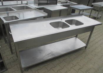 Zlew Gastronomiczny 2 Komorowy Z Półką 215/70/85