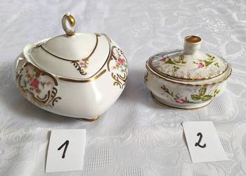 Szkatułki porcelana polska puzderka 2 szt.