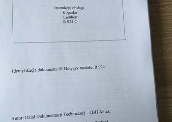 dtr instrukcja obsługi koparka liebherr R924c i inne