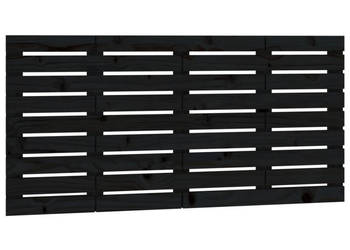 Wezgłowie łóżka czarne 126x3x63 cm lite drewno sosnowe WM-824732