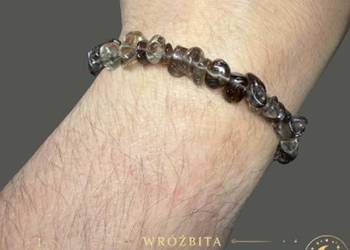 Bransoletka z kamieni naturalnych - Kwarc Dymny na gumce