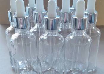 WYPRZEDAŻ Butelka szklana bezbarwna z pipetą na serum olejek 50 ml 30 szt