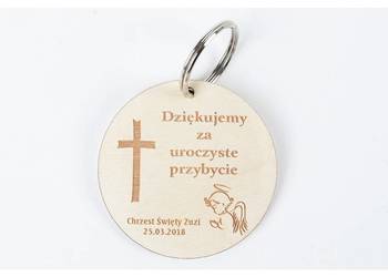 Drewniany brelok podziękowanie dla gości