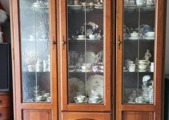 BRW BAWARIA duża witryna i narożnik orzech