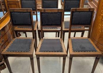 Sześć dębowych krzeseł secesyjnych do lekkiej renowacji-sklep Dąbrowa G.