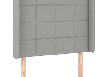 Zagłówek do łóżka z LED jasnoszary 83x16x118/128 cm tkanina WM-3124022